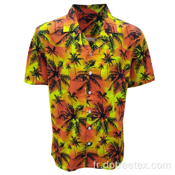 Chemise de plage colorée décontractée 100% coton pour hommes